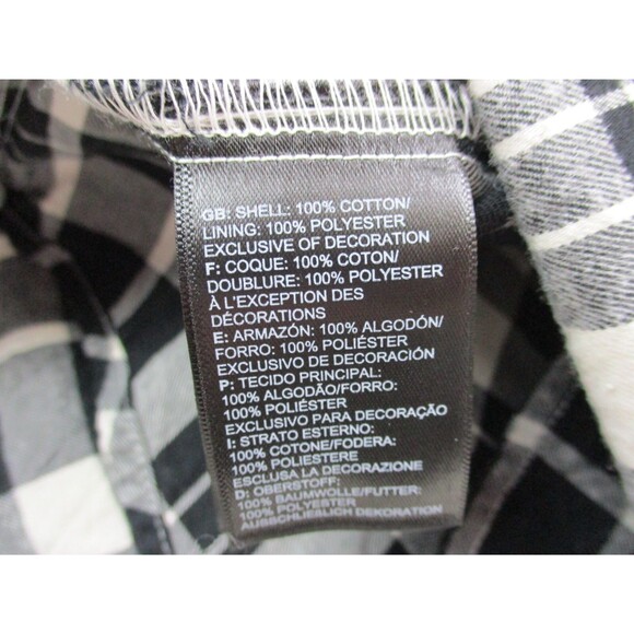 North Face Shirt Women Small Black White Flannel Plaid Outdoor Casual Button Up - Picture 6 of 11